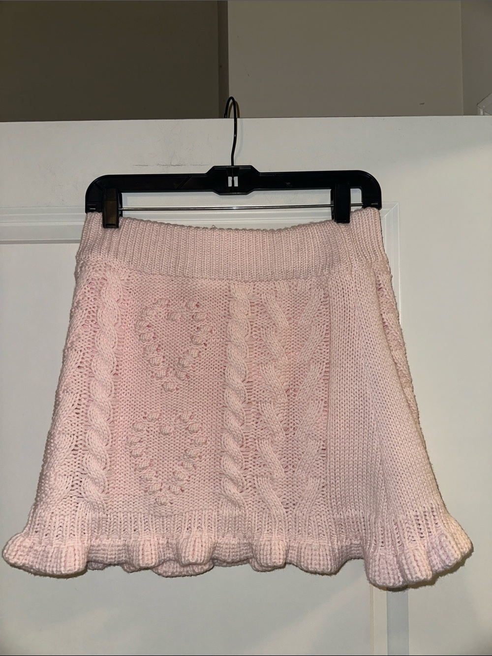 Altar'd State Light Pink Cable-Knit Mini Skirt NWT